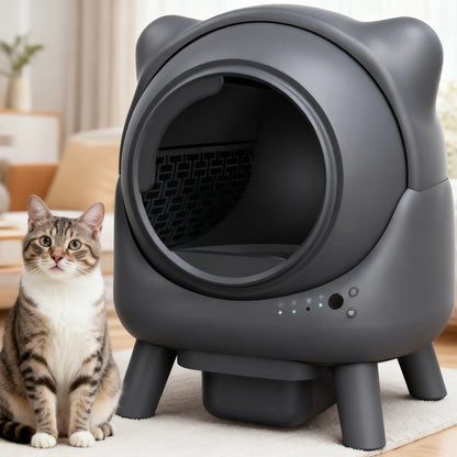 65L Self-Cleaning Cat Litter Box, Automatic, APP Control, Odor & Safety Sensors