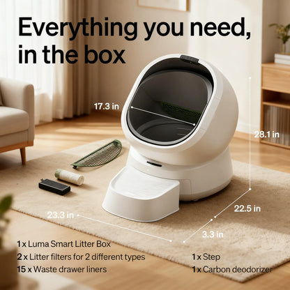 Automatic Self-Cleaning Cat Litter Box, AI Waste Analysis, Multi-Cat Recognition, Odor Control, App Tracking