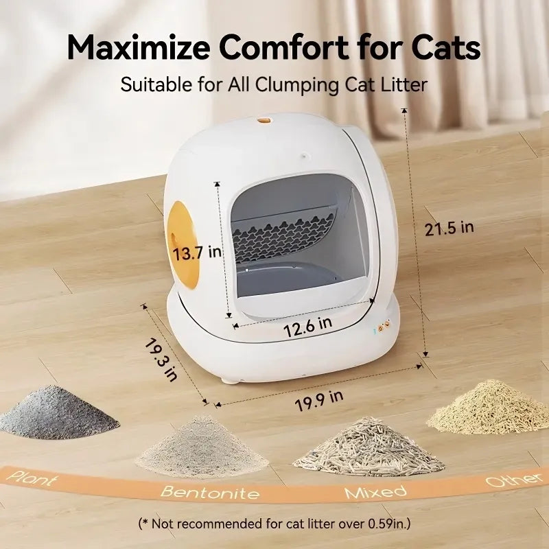 75L Extra-Large Smart Cat Litter Box – Auto Self-Cleaning, Low-Entry Design & Free 3 Bags of Litter!