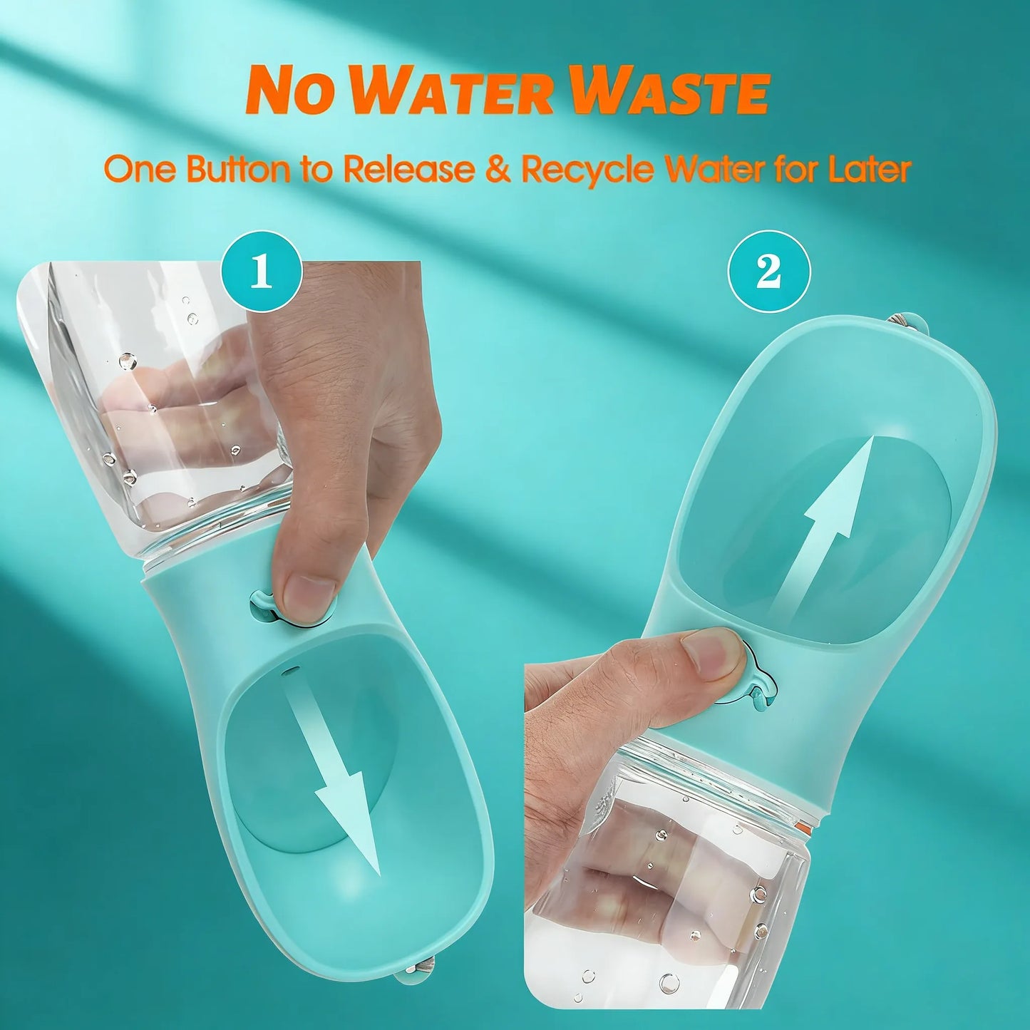 Dog Water Bottle, Leak Proof Portable Puppy Water Dispenser with Drinking Feeder for Pets Outdoor Walking, Hiking, Travel, Food Grade Plastic (19oz Blue)