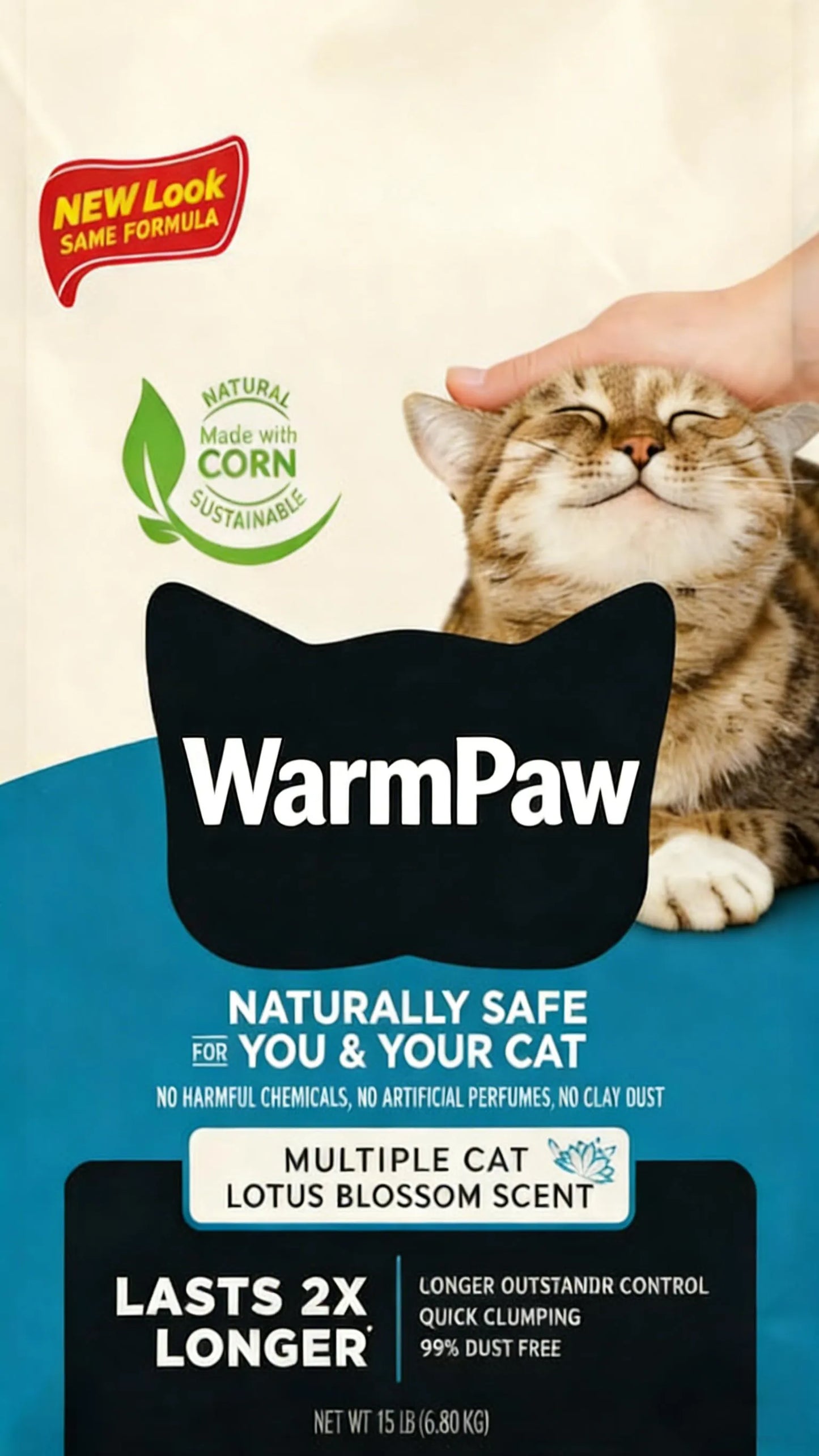 15LB x 3 Floral Cat Litter, Quick-Clumping, Flushable & 99% Dust Free